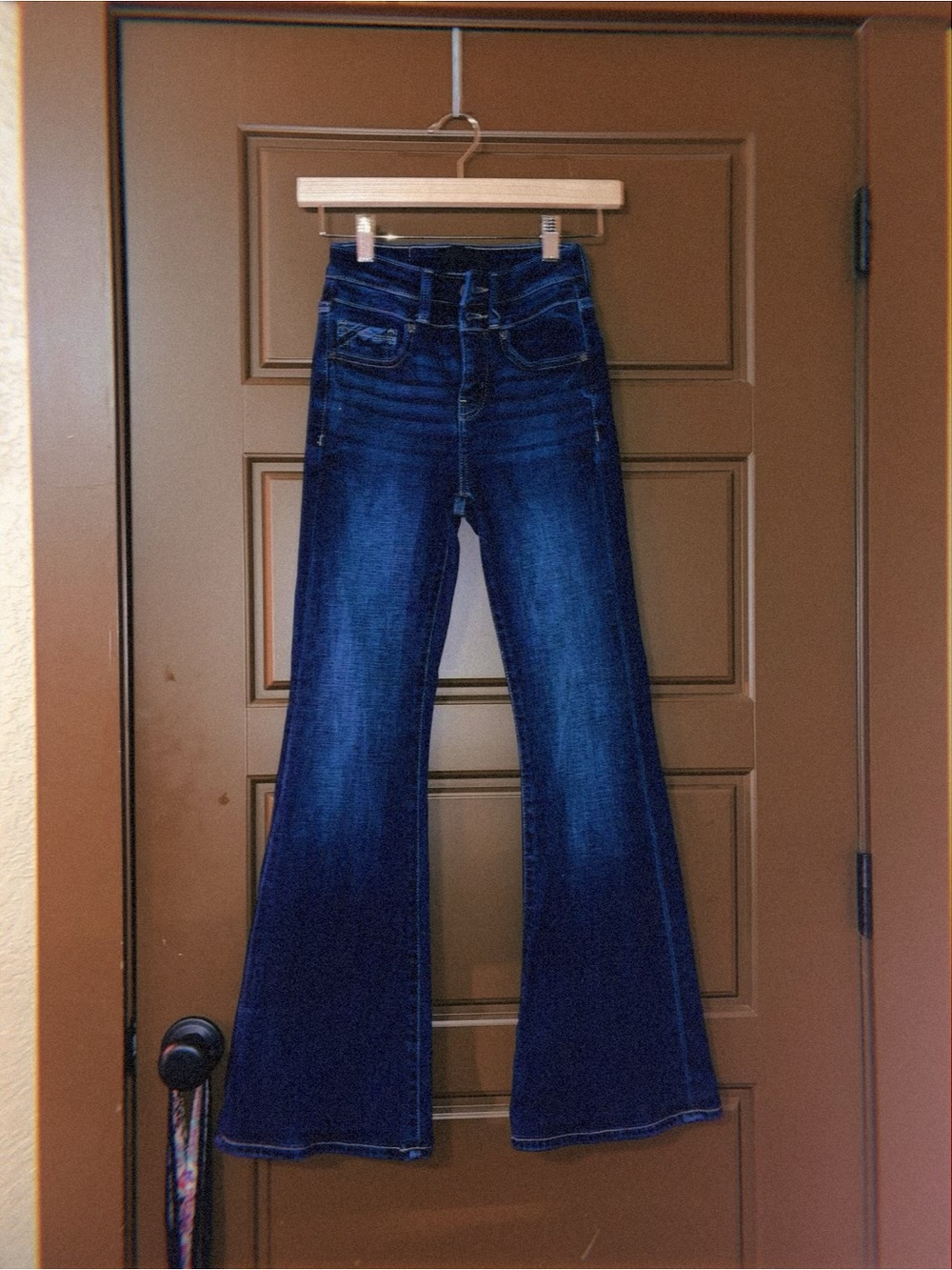Dark Blue High-Waist Flare Jeans - Women
